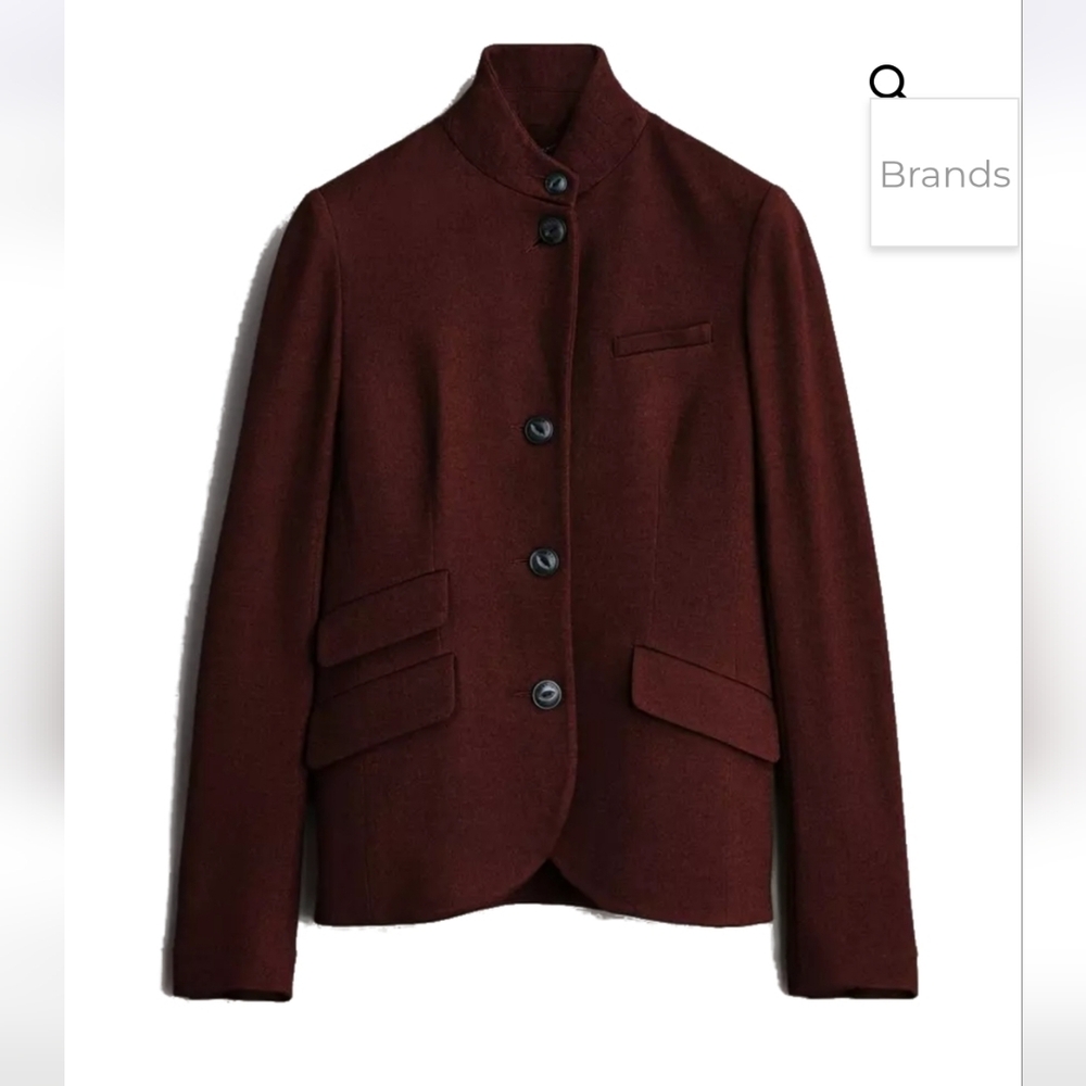 rag & bone Slade Blazer  Burgundy Sz 4 - Picture 2 of 16